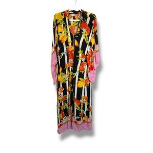 Free People Ciao Bella Stripe Floral Kimono/Cover Up Free Size
